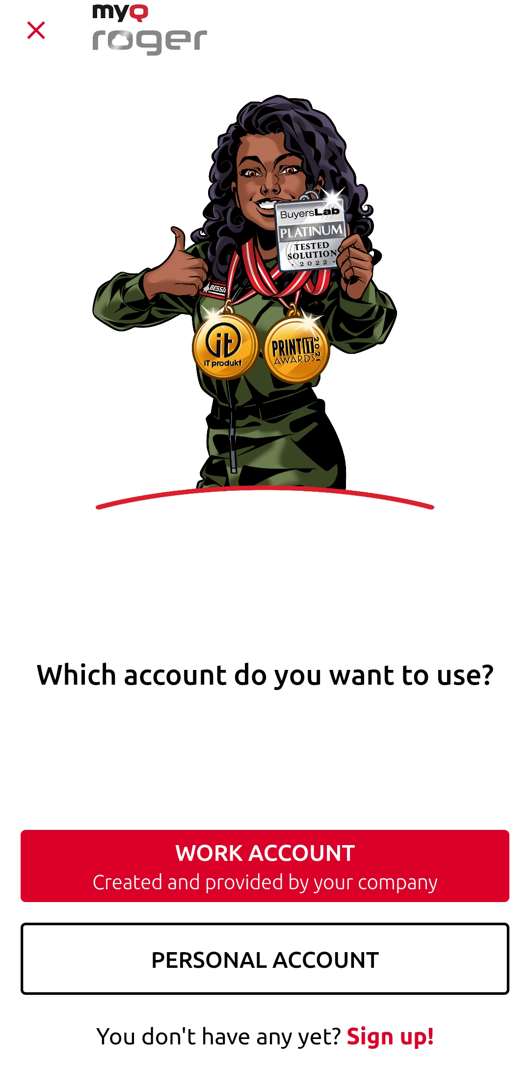 Choose log in account