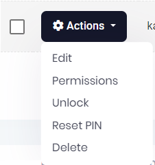 Available user actions