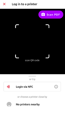 Login via NFC option