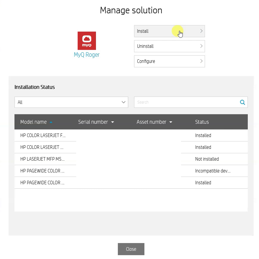 Solutions catalog