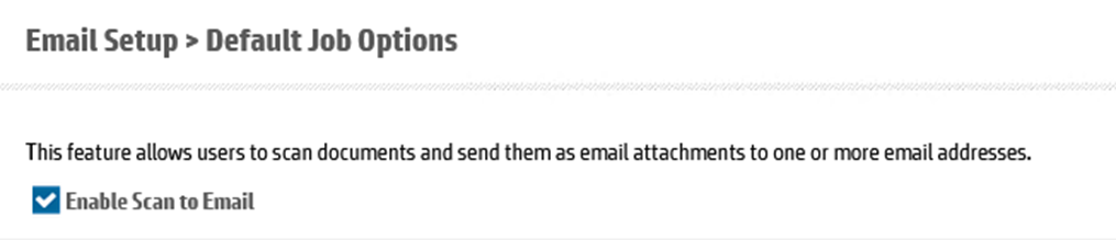 Enable Scan to Email setting