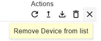 Remove device from list action