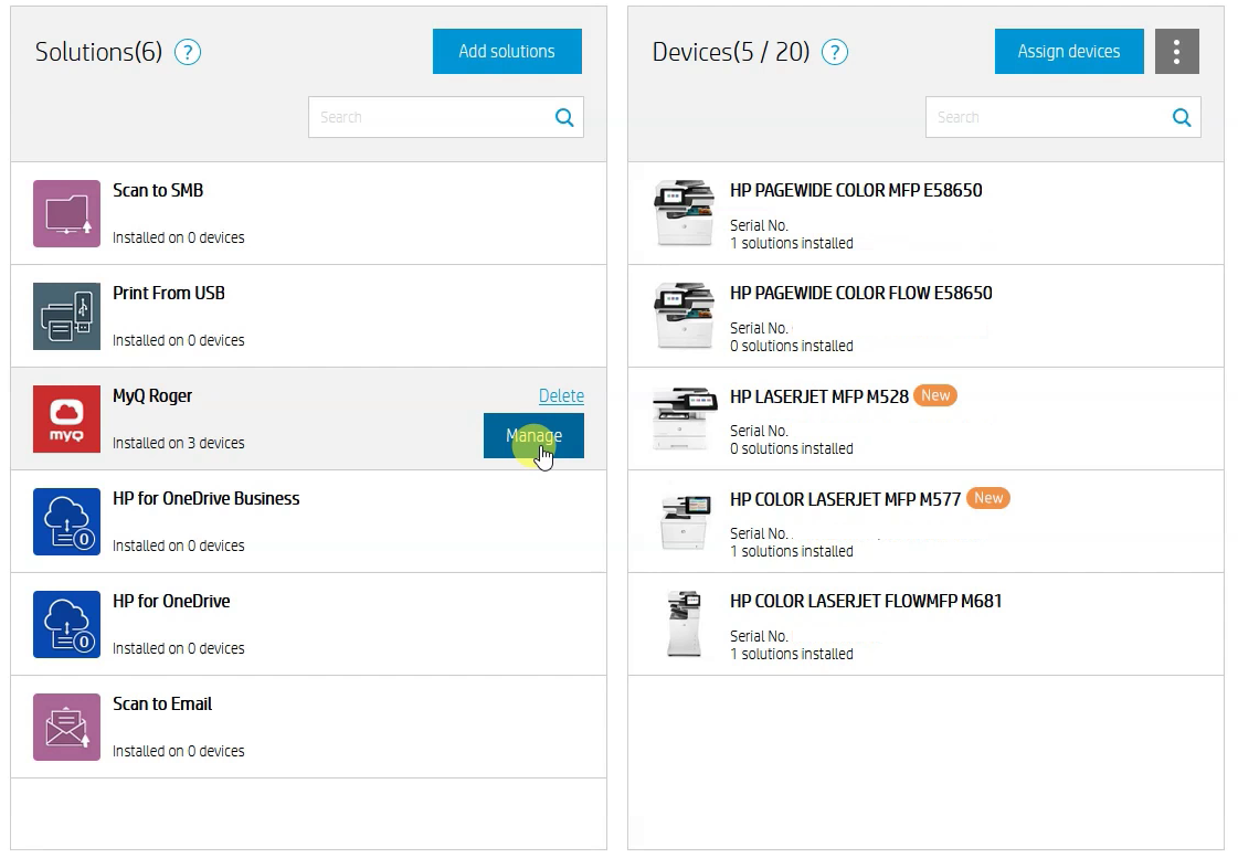 Adding MyQ Roger to the device