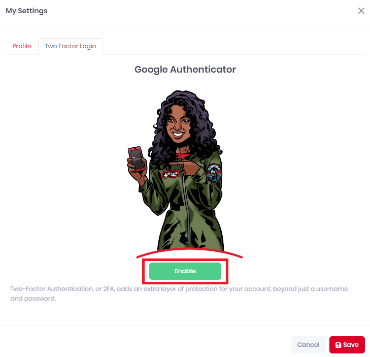 Enabling Google authenticator