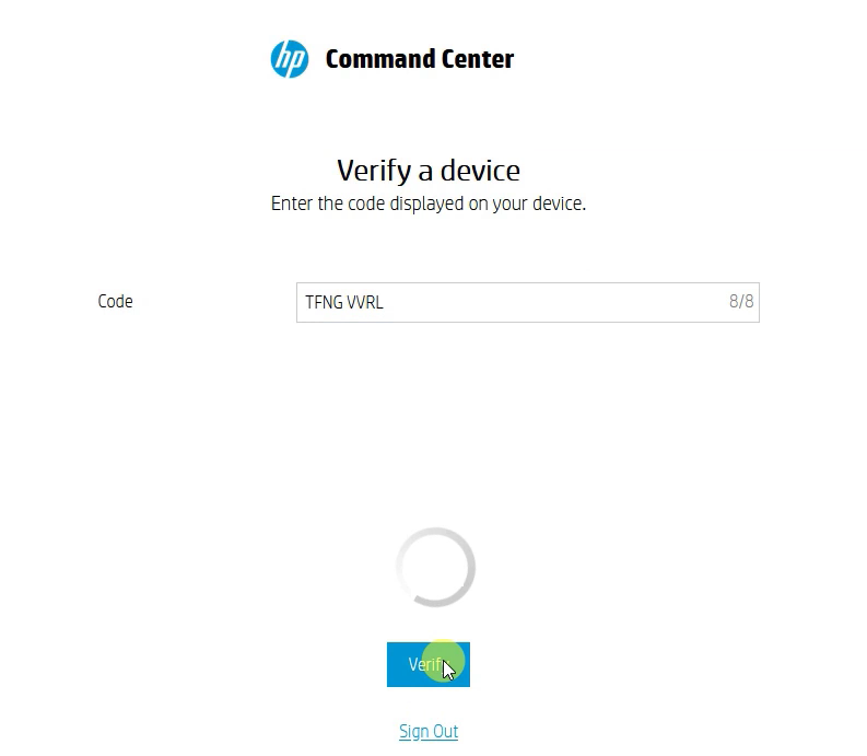 HP Command Center - device verification