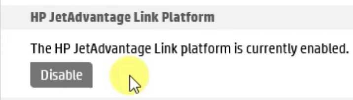 JetAdvantage Link platform settings