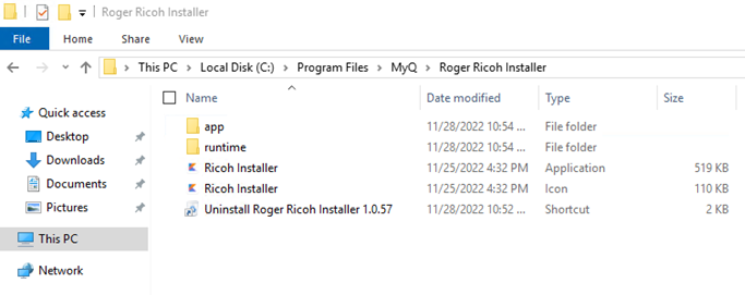 Launching the Ricoh Installer app
