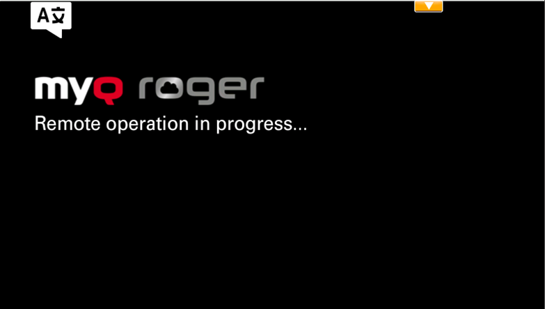 Remote operation in progress message on the device