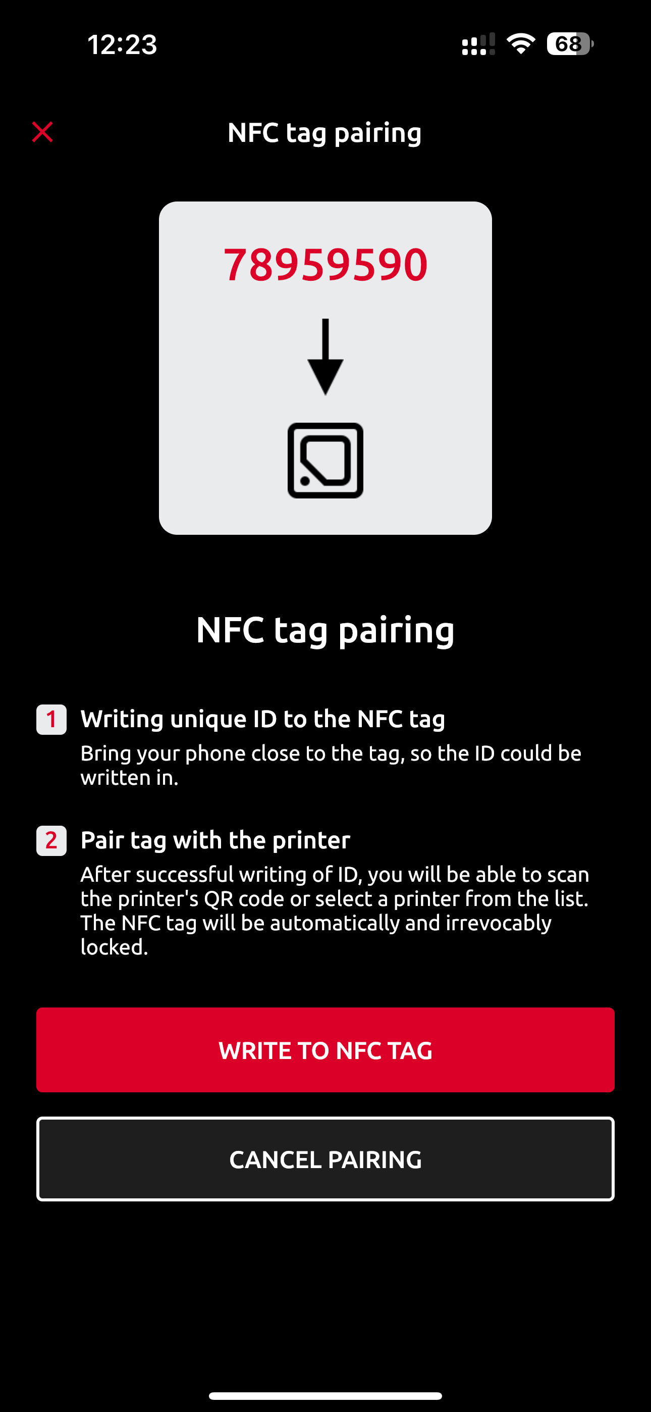 Write to NFC tag