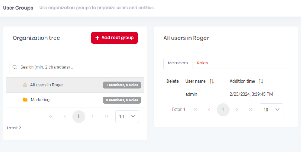 Creating user groups