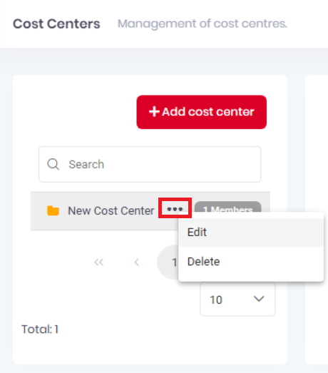 Edit a cost center