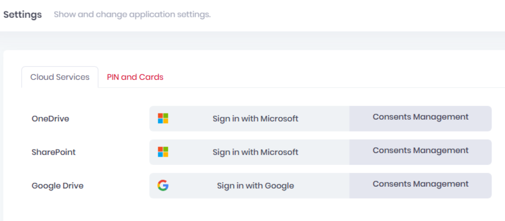 Cloud Services Settings