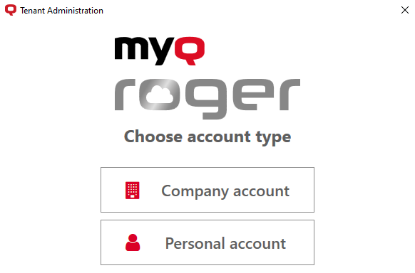Choose MyQ account type