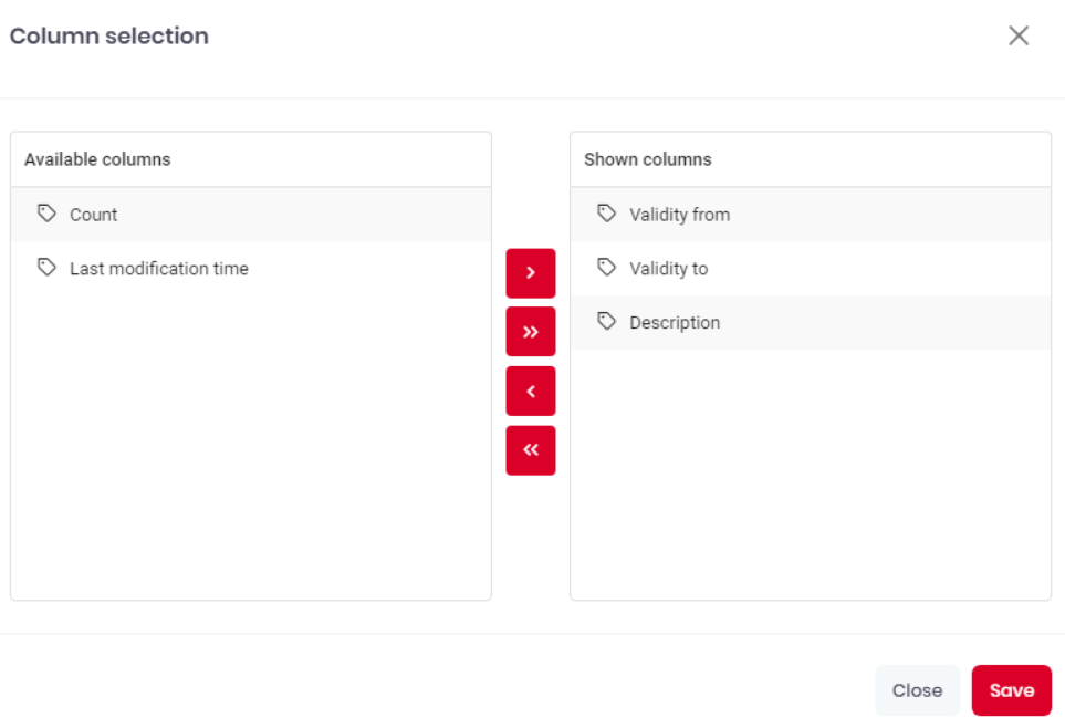 Subscription Licenses Columns