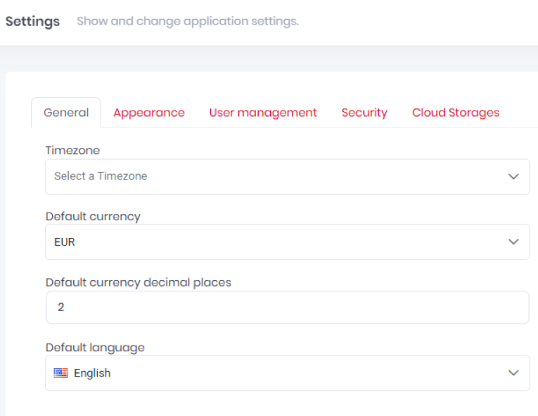 Settings - General Tab