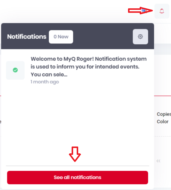 Notifications bell - see all notifications