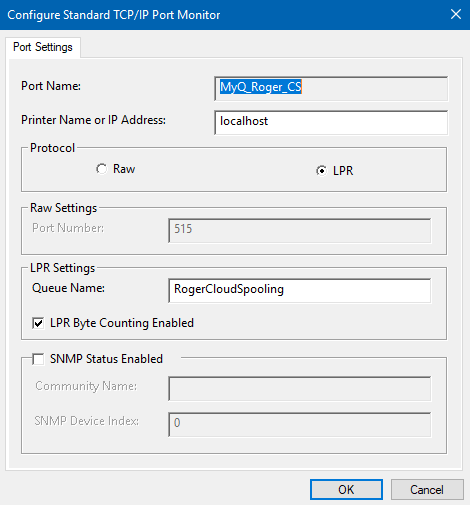 Configure Standard TCP or IP port monitor