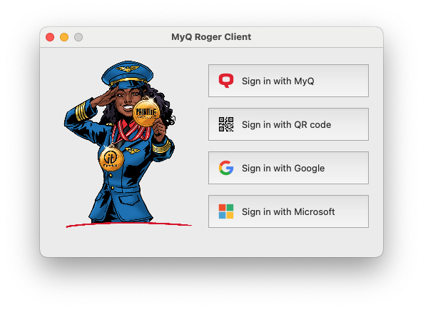 MyQ Roger Client Login methods