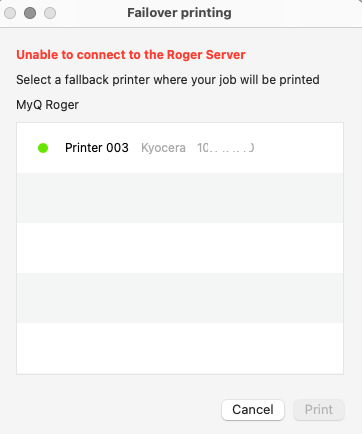 Failover printing