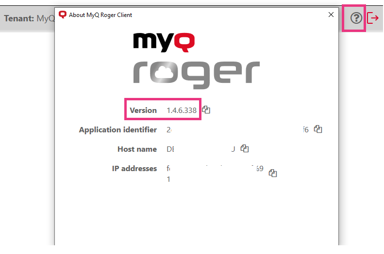 MyQ Roger Client version