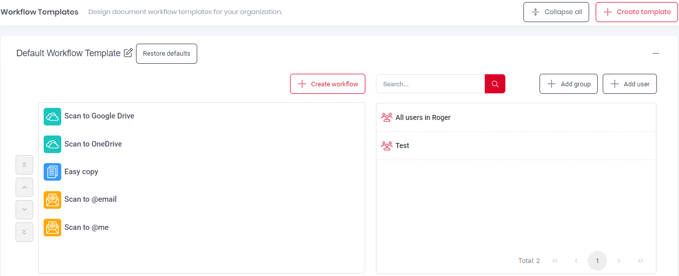 Default workflow template