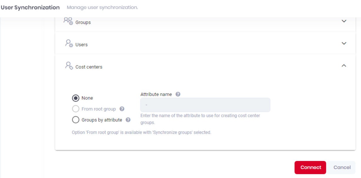 Cost Centers - User Synchronization